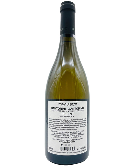 Assyrtiko Pure 2018-Volcanic Slopes Vineyards-Assyrtiko,Griechenland,griechische Weine kaufen,Griechischer Wein,Insel,Kykladen,Santorin,Volcanic Slopes Vineyards,Vulkan,Wein aus Griechenland,Weißwein