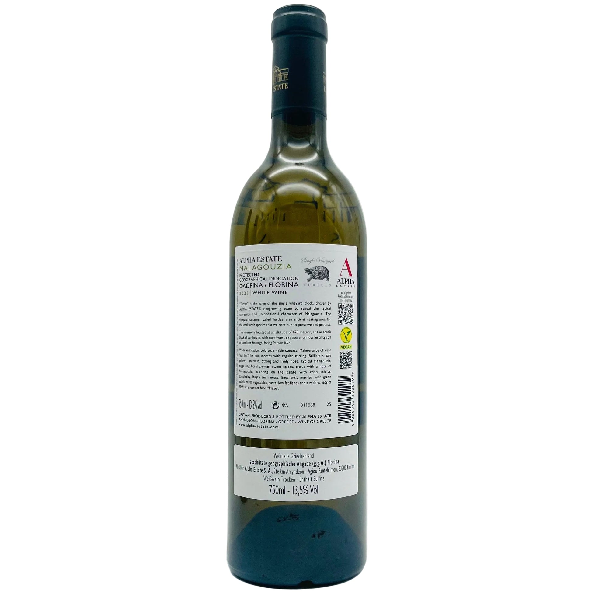 Malagouzia Turtle Single Vineyard 2025 - The Winehouse Alpha Estate Weißwein